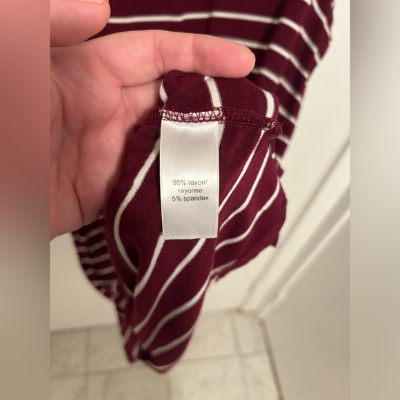 Maurice’s burgundy and white striped tee shirt dress 2X - Picture 5 of 5